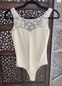 Forever New Lace Combination Beaded Bodysuit