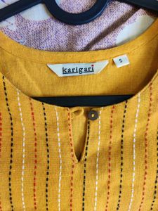 Karigari Yellow Striped Kurta