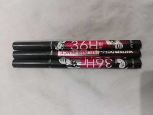 3x36Hr Waterproof Eyeliner Pencils Combo