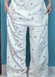 Cute Bear Print Wide Leg Jeans imported from china