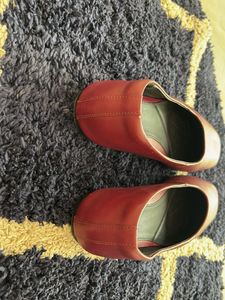 Clarks Red Leather Ballet Flats