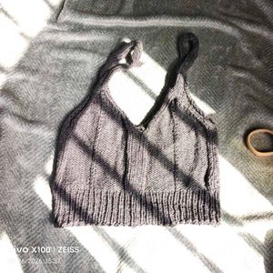 I. Chic Knit Halter Crop Top
