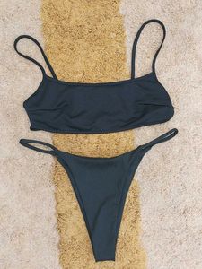 Chic Ribbed Bikini Set.