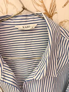 Kazo's Mickey &amp; Minnie Striped Button-Up Shirt