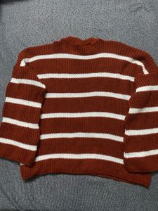 Striped Knit Pullover Sweater