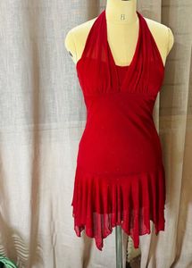 Stunning Red Halter Neck Party Dress
