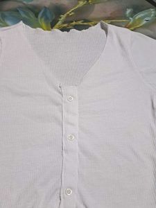 White V Neck Top
