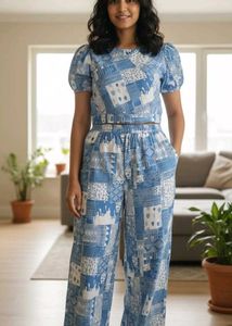 Chic Blue & White Co-ord Set