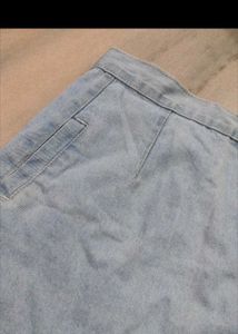 Light Wash Denim Mini Skirt