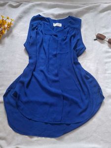 y2k Vibrant Blue Sleeveless Tunic Top