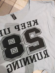 Graphic Tie-Front Crop Top