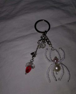Beaded Spider Keychain Charm