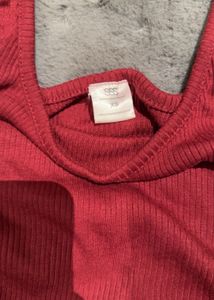 Red Ruched Drawstring Tank Top