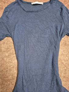 blue short sleeve y2k skims top