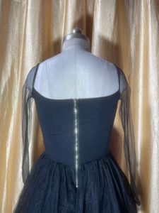 Black Tulle Mesh Fit and Flare Dress