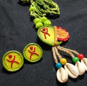 Handmade clay Necklace &amp; Earrings Set