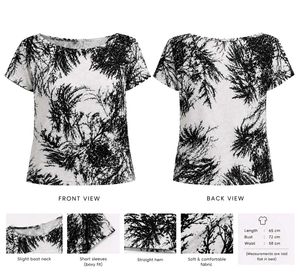 Black &amp; White Abstract Print Top