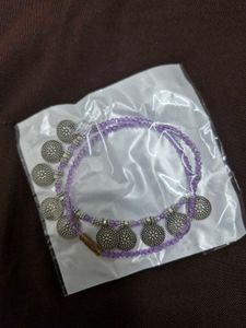 Boho Beaded Necklace with Coin Charms
