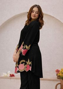 Elegant Black Embroidered Co-ord Set