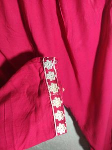 Vibrant Pink Chikankari Kurta set