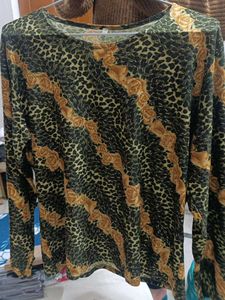 Animal Print Dress with Rose Detail