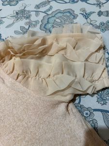 Zara Women's Light Peach Knit Top