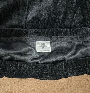 Black Velvet Mini Skirt