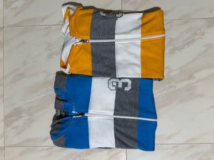 Two Striped Zip-Up Hoodie