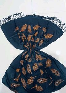Embellished Peacock Feather Dupatta