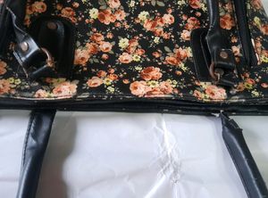 Black Floral Print Handbag 👜 Women Sling Hand Bag