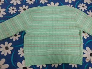 Mint Green Striped Sweater