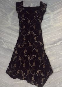 Dark Floral Print Sheer Mini Dress