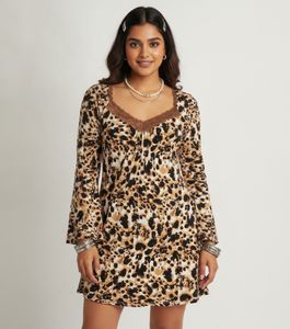 🐆 Y2K Leopard Print Babydoll Mini Dress / Top 🐆