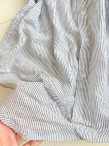 Striped Casual Button-Up Tunic Top