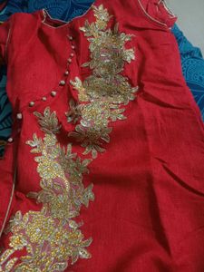 Red Embellished Kurti