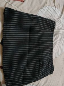 Pinstripe Wrap Mini Skirt