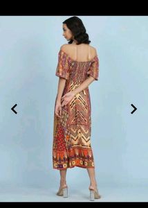 aarke by Ritu Kumar Boho Print Off-Shoulder Dress