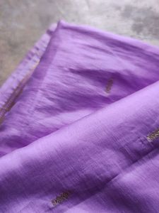 Elegant Lavender Saree with Gold Border