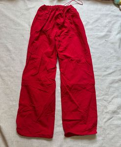 Vibrant Red Wide-Leg Pants