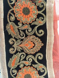 Velvet blouse with net dupatta and lahenga.    nav