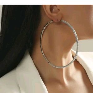 Sparkling Rhinestone Hoop Earrings | baddie look