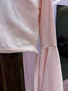 Pink Bell Sleeve Wrap Top