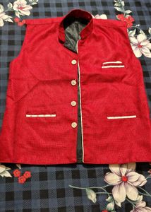 Men's Red Nehru Jacket