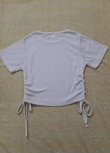 Ruched Drawstring Crop Top