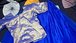a beautiful navy blue top and skirt