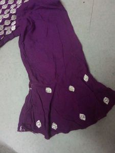 Elegant Purple Kurta with zari work