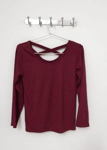 Burgundy Long Sleeve Top