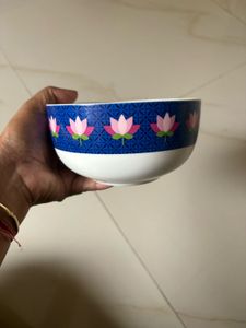 Decorative Lotus Print Bowl