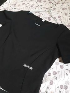 Elegant Black Blouse with Embellishment