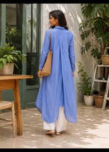 Blue Full Length Shirt Kurta